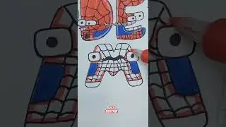 How to draw ALPHABET LORE SPIDERMAN (M) #shorts #alphabetlore #spiderman #spidermandrawing