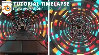 Blender Tutorial - Abstract Sci-Fi Neon Tunnel Animation In Eevee Blender 2.9 | Blender Timelapse.
