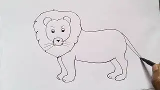 how to draw lion drawing easy step by step@DrawingTalent