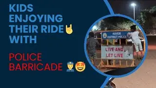 Kids enjoying their ride with the Police barricade 🤟🤩 #children #childhood #kids #fun #joy #viral