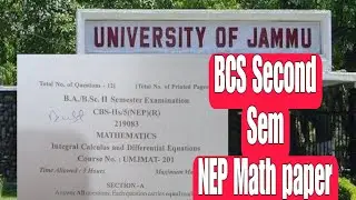 BSC second Sem NEP Jammu University Maths Paper #jammuuniversity #maths #bsc