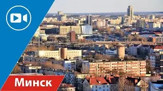 Вечерний Минск с высоты башенного крана