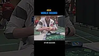 4x4 cube solving world record in 17.42sec. #rubikscube #viralshorts #shorts