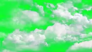 Animation Flying Through The Clouds On The Green Screen Background