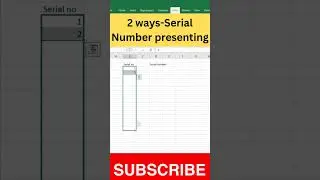 Serial numbers in excel#shorts #excel #viral #exceltips