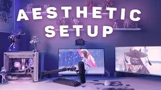 aesthetic blue + pink setup tour • gaming + anime