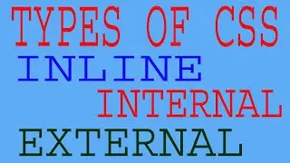 CSS TYPES INLINE CSS INTERNAL CSS EXTERNAL CSS
