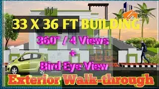 3d walkthrough Exterior Single Story Building | Simple English - Introduction Economical Design home