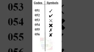 Codes with Right & Wrong Symbols for ZapfDingbats BT Font