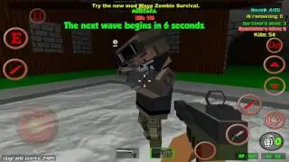 blocky combat swat apocalypse  mobile test in wave zombie