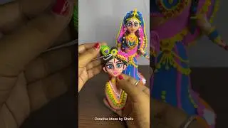 how to make Shri Krishna idol with clay #shorts