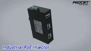 Fiber Industrial PoE Injector 30W Surge Protection Gigabit DIN Rail IP40