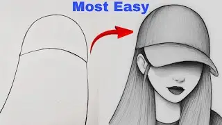 güzel eşarplı kadın çizimi | How to Draw Girl Wearing Cap| Easy Pencil Sketch Tutorial for Beginners
