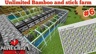 How Build unlimited Bamboo+Stick farm in Minecraft (PE/Bedrock) Hardcore series ep7 #minecraft