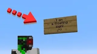 How to make a floating sign in Minecraft 1.13 - Survival Minecraft Trick