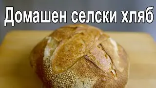 Easy rustic bread with yeast, crispy crust, and wholemeal flour, no kneading, and no bakery