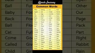Common word in English|Afresh Journey|#shorts #english #viral  #spokenenglish #youtubeshorts #yt