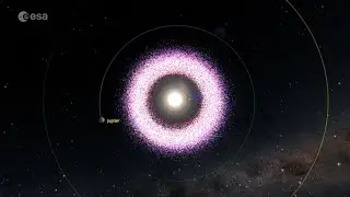 Телескоп Gaia, показал симуляцию орбит 154741 известных астероидов