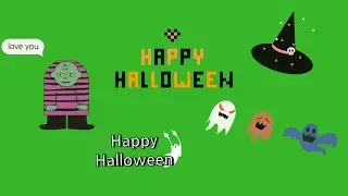 free halloween green screen animasi bergerak 