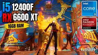 Genshin Impact Benchmark | RX 6600 XT + i5 12400F | 1080p High Settings