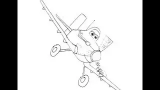 Planes (film) Dusty Crophopper How to draw? Мультфильм Самолеты Дасти Полейполе Как нарисовать?