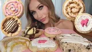 ASMR *New Cookies & Cream Krispy Bar* CRUMBL COOKIE Mukbang!! 🍪🧁