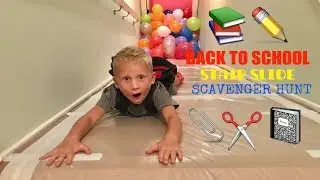 BACK TO SCHOOL Stair Slide Scavenger Hunt!📚✏️