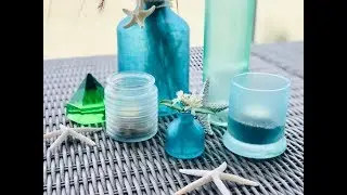 DIY Decorative Sea Glass Bottles, Votives and Vases