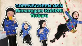 Animasi Green screen seragam Korpri terbaru versi kartun cewek cantik mengajar