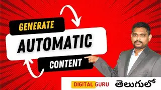Generate Automatic Content || Best unique article generator tool || frase.io || Digital Guru Sai