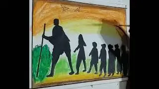 How to draw mhatma Gandhi ji drawing for beginners with oil pestal  || step by step