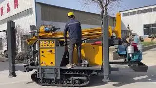 200m Crawler Mounted Diesel Borehole DTH Water Well Drilling Rig Machines#drillingrig