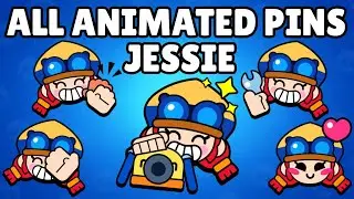 Jessie Pins (NEW Animated Pins!) | Brawl Stars | Green Screen