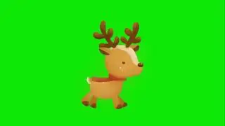 Cute Little Deer Green Screen