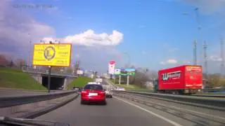 18 км по Киеву за 7 минут | Поездка с видеорегистратором.