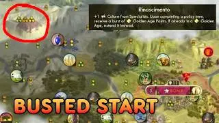 Busted Start for a Mega Wide Italy that LOVES specialists - Civ 5 Lekmod