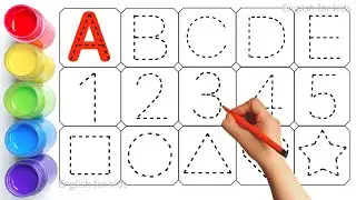 유아와 아이들을 위한 알파벳과 숫자 따라쓰기 Learn ABCD Alphabets and numbers counting 123.Shapes for kids and Toddlers.