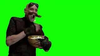 Robotnik Eating Popcorn Green Screen