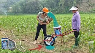 Amazing Repair Girl Turns an Old Wheelbarrow into a Self-Propelled Fertilizer Spreader