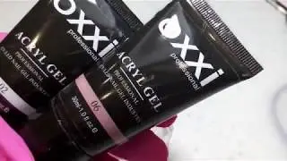 Обзор Акригель OXXI,полигель OXXI,коррекция френч полигелем,выкладной френч, Acryl Gel Oxxi.