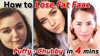 How to Lose Fat Face - Puffy - Chubby -  in 4 mins | NO TALKING | Facial Massage