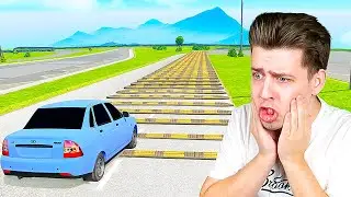 РУССКИЕ МАШИНЫ против 100 ЛЕЖАЧИХ ПОЛИЦЕЙСКИХ! (BeamNG.Drive)