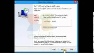 Windows 7 Sistem Geri Yükleme