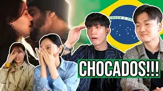 KOREANS REACT TO BRAZILIAN SOAP OPERAS (Fight and kiss!!!)