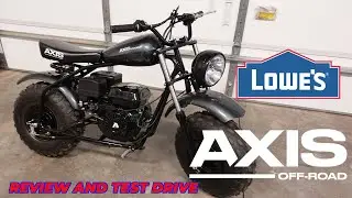 Axis M200 Off Road Mini Bike Lowes REVIEW AND TEST DRIVE!