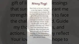 Morning Prayer #prayer #amen #shorts