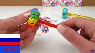 Насдка на карандаш из резинок Rainbow Loom без станка