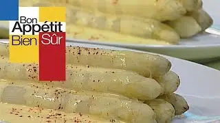 White asparagus and orange sabayon