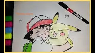 COMO DIBUJAR A PIKACHU y ASH DE POKÉMON FÁCIL