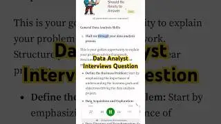 10 Data Analyst Interview Questions You Should Be Ready to Answer #shorts #Ai #tech #techjob #ai